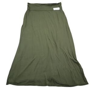 MOA Collection Skirt Womens 34W Green 37in Length Casual Pullon Maxi Bottoms